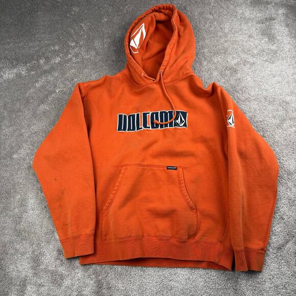 Volcom Other - Vintage Volcom Pullover Hoodie Sweatshirt Size S Orange Y2K Grunge Skate OP Surf